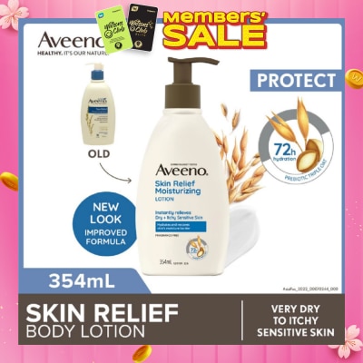 AVEENO Skin Relief Moisturizing Lotion Steroid Free (Relieve Very Dry To Itchy Skin + Gentle Enough For Sensitive Skin) 354ml