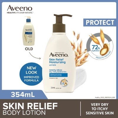 AVEENO Skin Relief Moisturizing Lotion Steroid Free (Relieve Very Dry To Itchy Skin + Gentle Enough For Sensitive Skin) 354ml