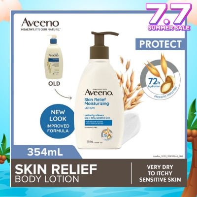 AVEENO Skin Relief Moisturizing Lotion Steroid Free (Relieve Very Dry To Itchy Skin + Gentle Enough For Sensitive Skin) 354ml