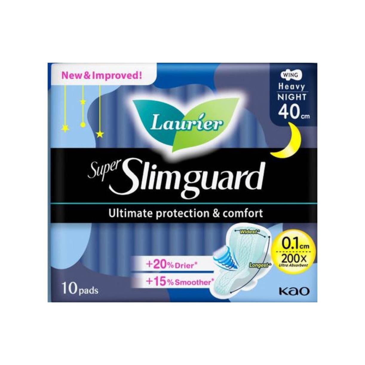 Super Slimguard Night Wing Sanitary Pad Heavy 40cm 10s