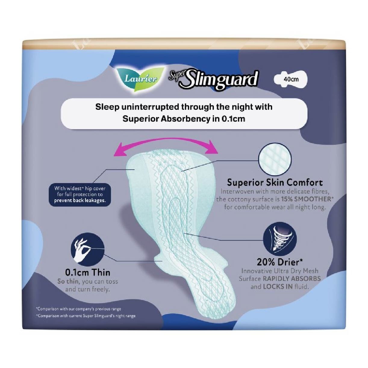 Super Slimguard Night Wing Sanitary Pad Heavy 40cm 10s