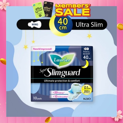 LAURIER Super Slimguard Night Wing Sanitary Pad Heavy 40cm 10s