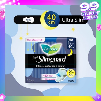 LAURIER Super Slimguard Night Wing Sanitary Pad Heavy 40cm 10s