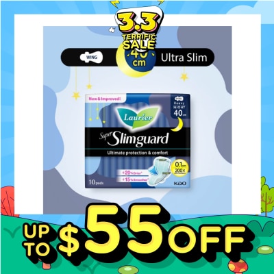 LAURIER Super Slimguard Night Wing Sanitary Pad Heavy 40cm 10s