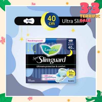 LAURIER Super Slimguard Night Wing Sanitary Pad Heavy 40cm 10s