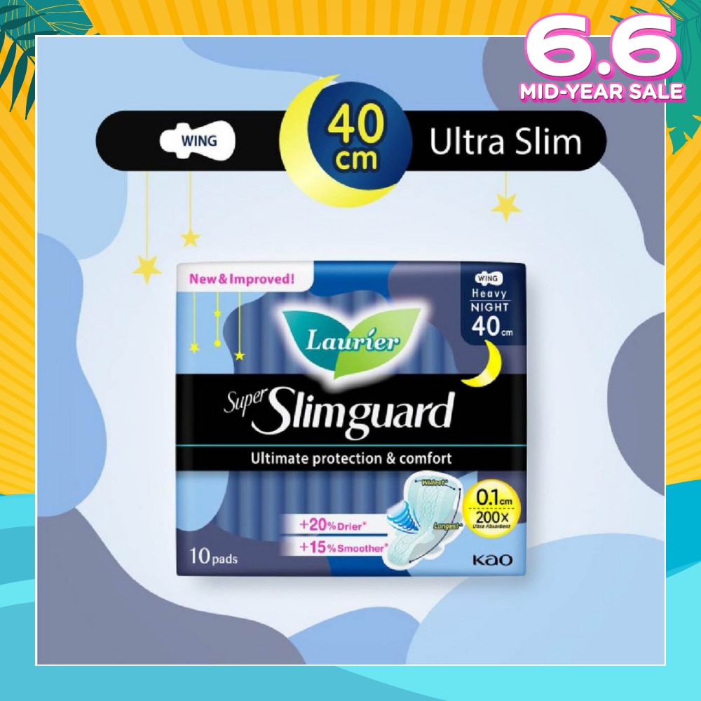 Super Slimguard Night Wing Sanitary Pad Heavy 40cm 10s