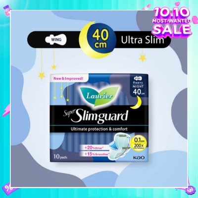LAURIER Super Slimguard Night Wing Sanitary Pad Heavy 40cm 10s