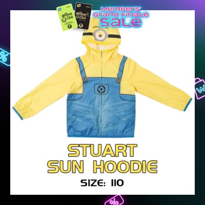 PORIA MINIONS Minions Series Kid Sun Hoodie Stuart Size 110 UPF50+ 1s