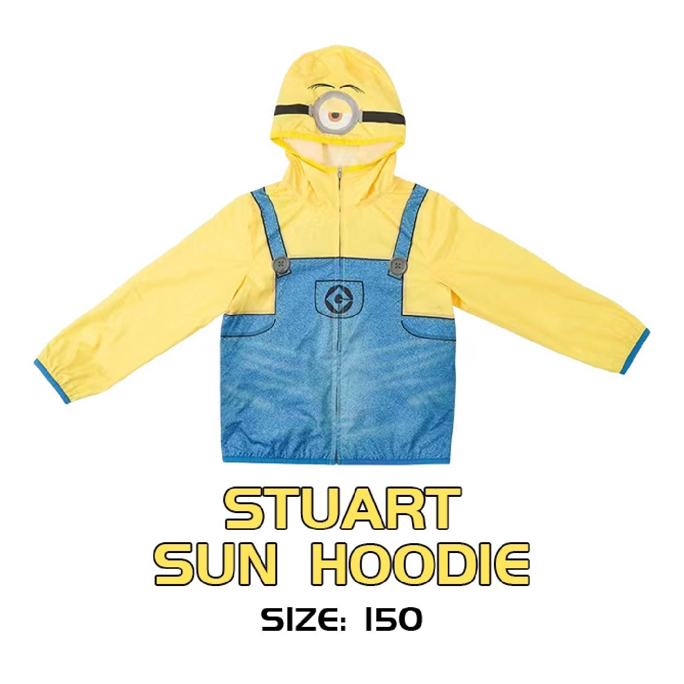 PORIA MINIONS Minions Series Kid Sun Hoodie Stuart Size 150 UPF50+ 1s