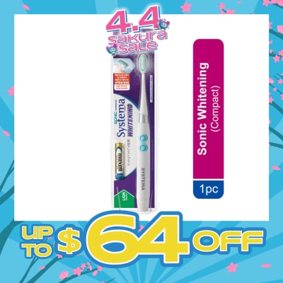 SYSTEMA - Sonic Whitening Electric Toothbrush Compact (Colours Given at Random) 1s