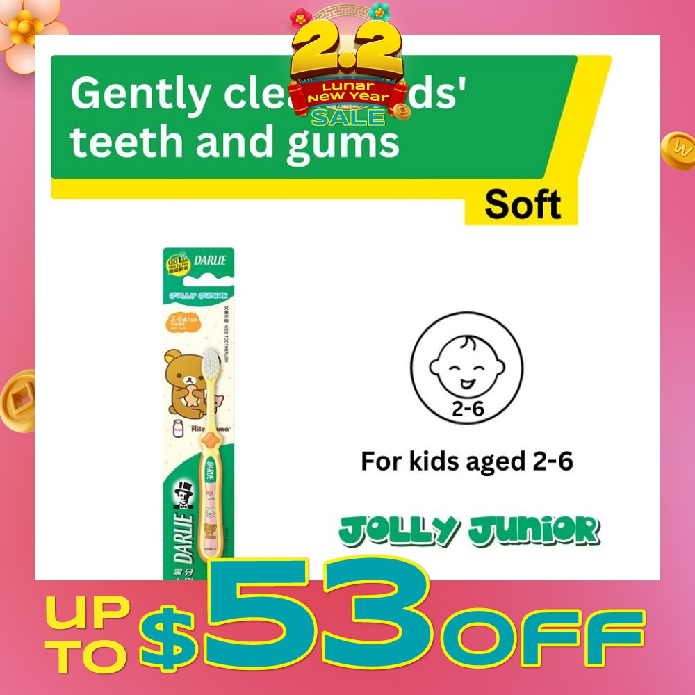 Jolly Junior Kids Soft Toothbrush (Age 2-6) 1s