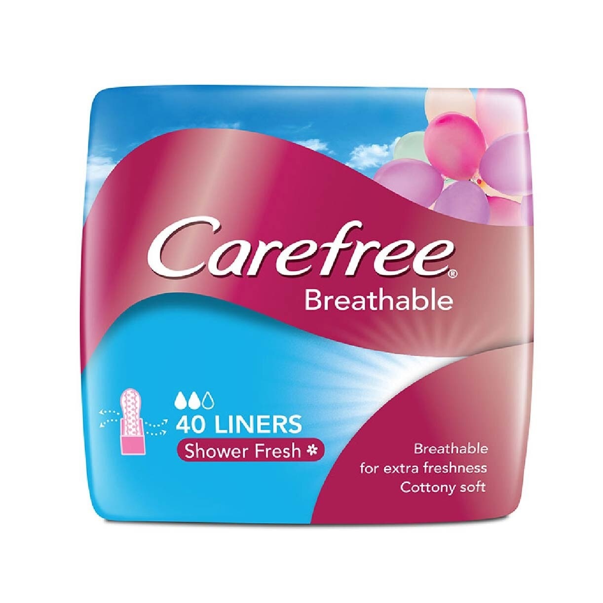 Carefree Breathable Shower Fresh Panty Liners 40s