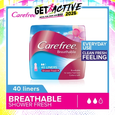 CAREFREE - Carefree Breathable Shower Fresh Panty Liners 40s image