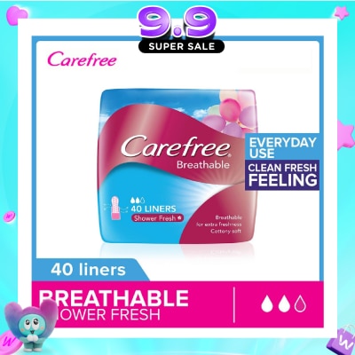CAREFREE - Carefree Breathable Shower Fresh Panty Liners 40s image