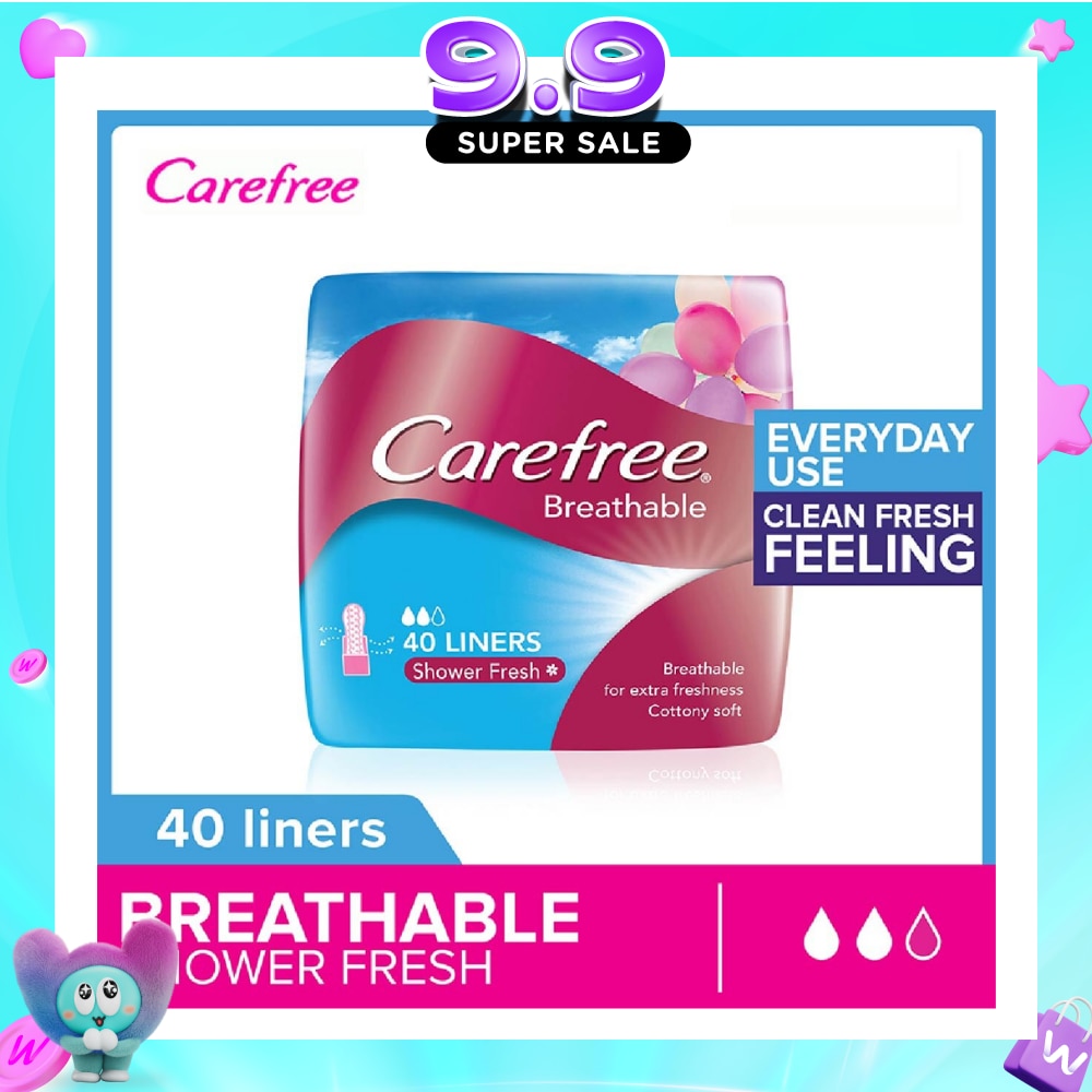 Carefree Breathable Shower Fresh Panty Liners 40s image