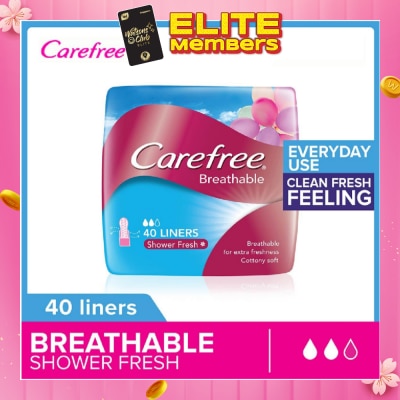 CAREFREE Carefree Breathable Shower Fresh Panty Liners 40s