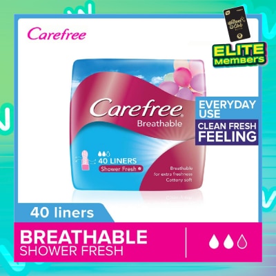 CAREFREE Carefree Breathable Shower Fresh Panty Liners 40s