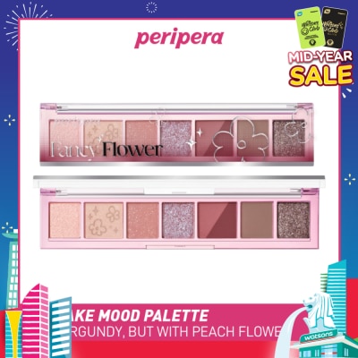 PERIPERA All Take Mood Palette 08 Burgundy, But With Peach Flower 1s