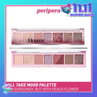 PERIPERA All Take Mood Palette 08 Burgundy, But With Peach Flower 1s