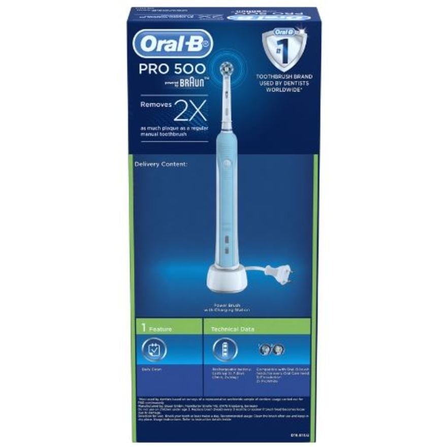 Pro 500 CrossAction Electric Toothbrush Powered by Braun