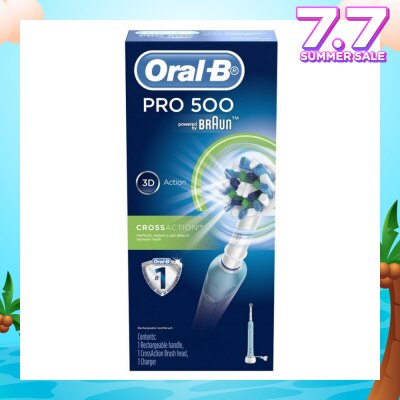 ORAL-B Pro 500 CrossAction Electric Toothbrush Powered by Braun