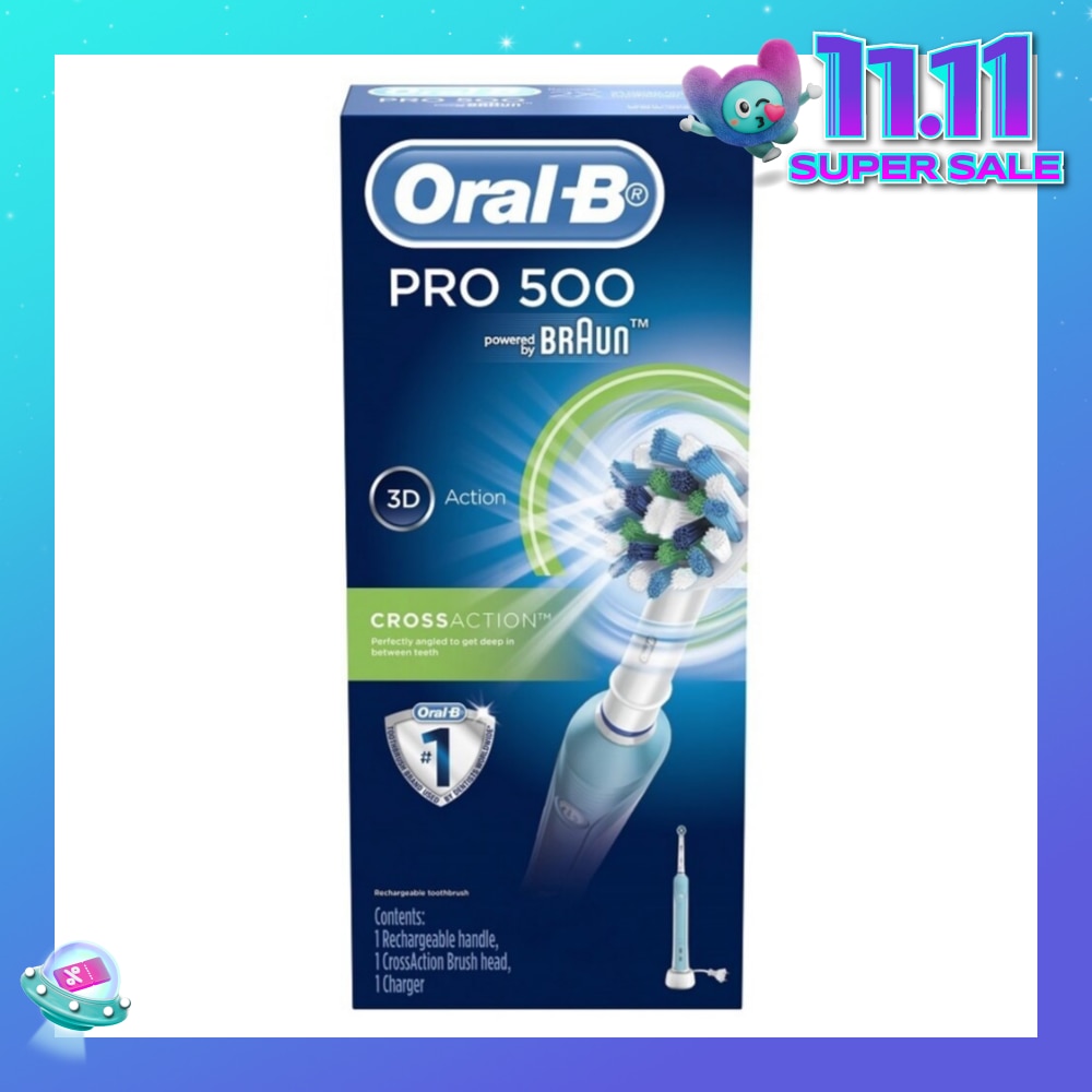 Pro 500 CrossAction Electric Toothbrush Powered by Braun