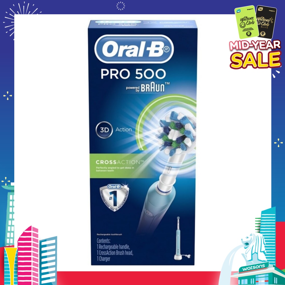 Pro 500 CrossAction Electric Toothbrush Powered by Braun
