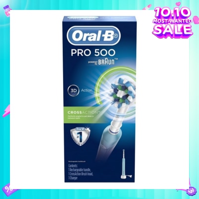 ORAL-B Pro 500 CrossAction Electric Toothbrush Powered by Braun
