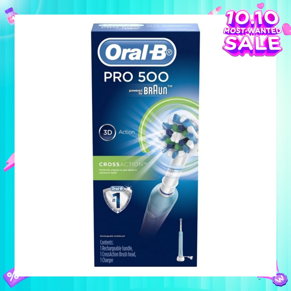 Pro 500 CrossAction Electric Toothbrush Powered by Braun