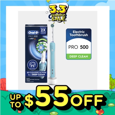 ORAL-B Pro 500 Turquoise Deep Clean Electric Toothbrush 1s