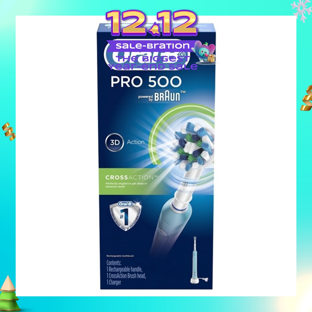 Pro 500 CrossAction Electric Toothbrush Powered by Braun