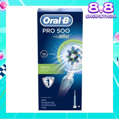 ORAL-B Pro 500 CrossAction Electric Toothbrush Powered by Braun