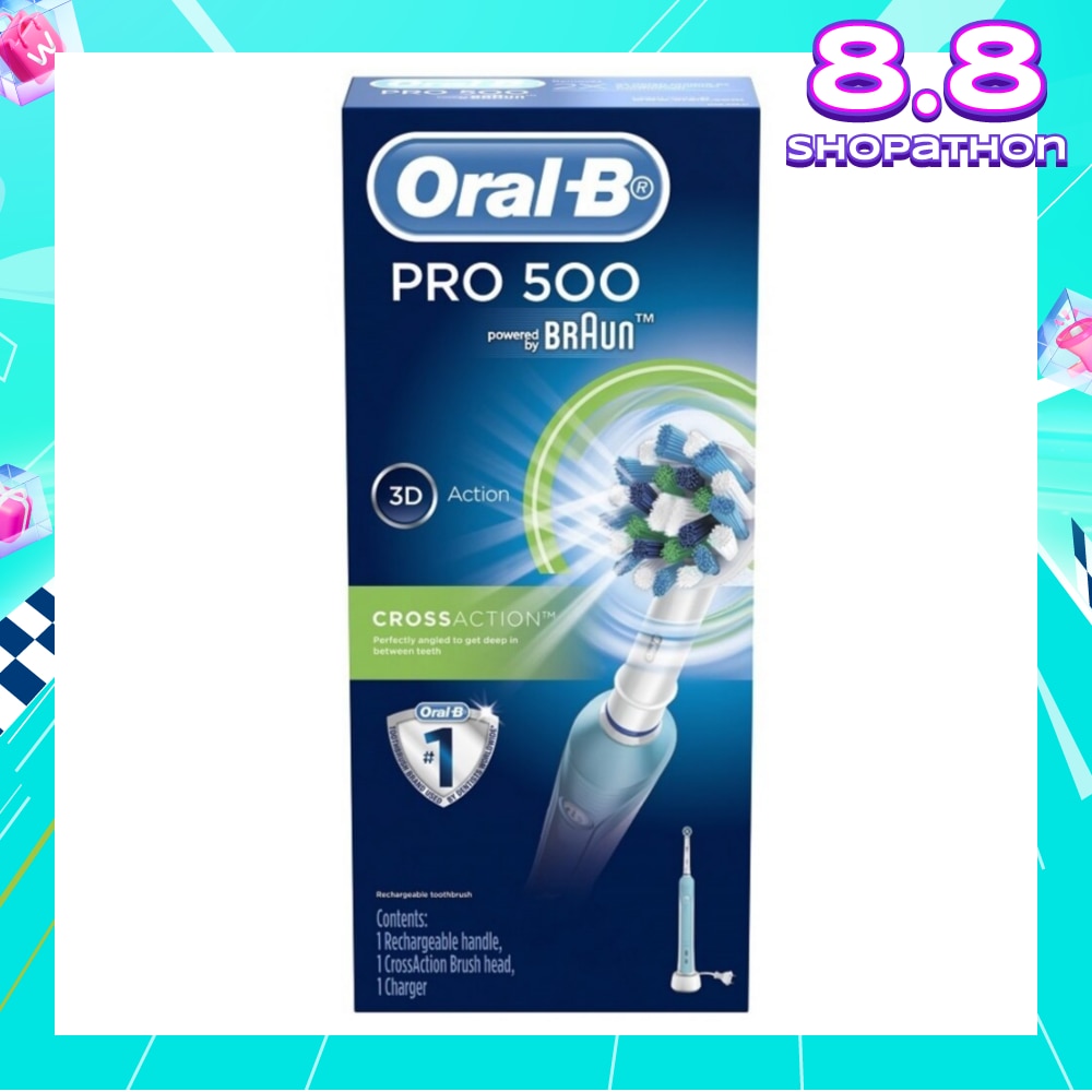 Pro 500 CrossAction Electric Toothbrush Powered by Braun