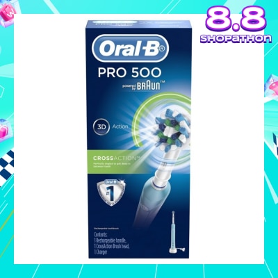 ORAL-B Pro 500 CrossAction Electric Toothbrush Powered by Braun
