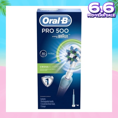 ORAL-B Pro 500 CrossAction Electric Toothbrush Powered by Braun