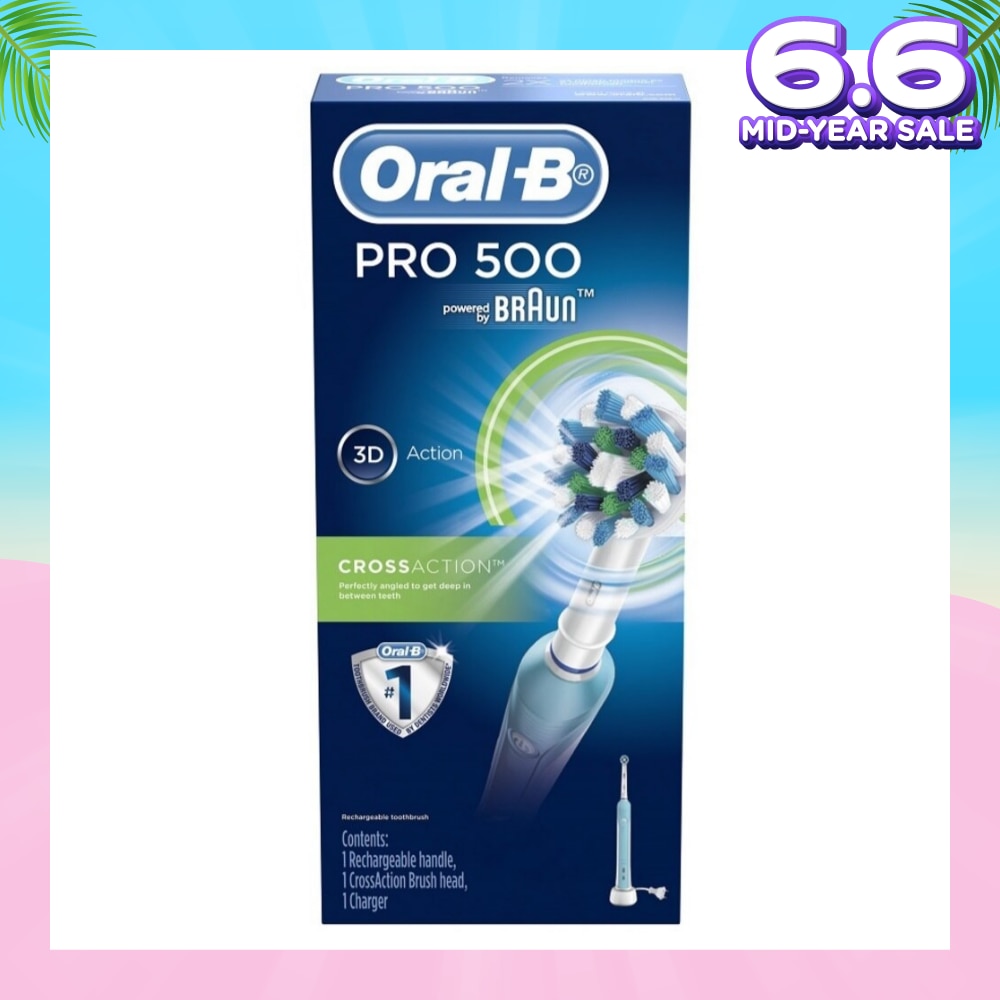 Pro 500 CrossAction Electric Toothbrush Powered by Braun