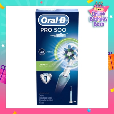 ORAL-B Pro 500 CrossAction Electric Toothbrush Powered by Braun