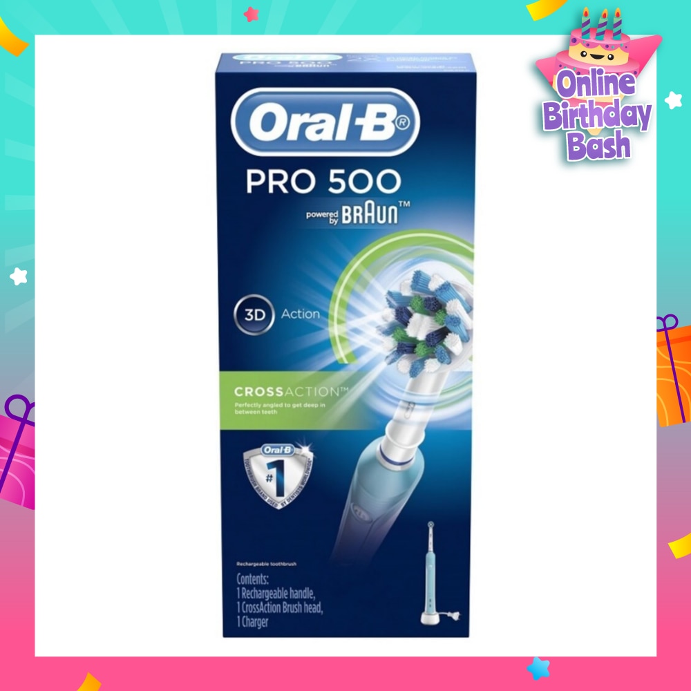 Pro 500 CrossAction Electric Toothbrush Powered by Braun