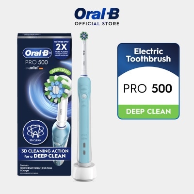 ORAL-B Pro 500 Turquoise Deep Clean Electric Toothbrush 1s