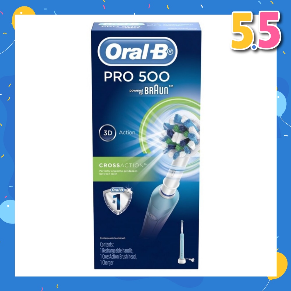 Pro 500 CrossAction Electric Toothbrush Powered by Braun