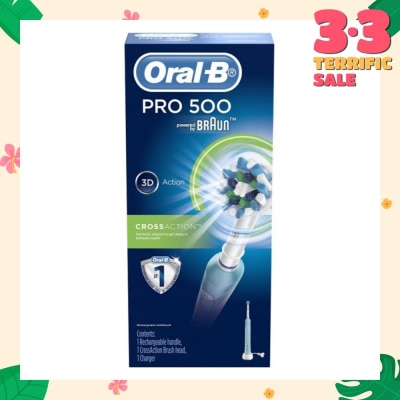 ORAL-B Pro 500 CrossAction Electric Toothbrush Powered by Braun