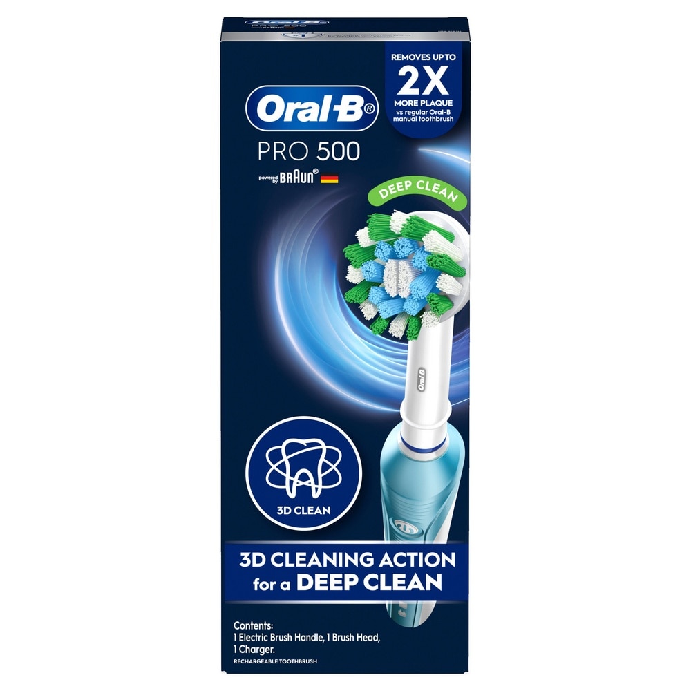Pro 500 Turquoise Deep Clean Electric Toothbrush 1s
