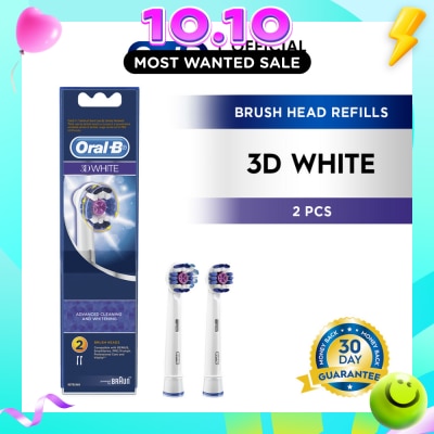 ORAL B 3D White Whitening Electric Toothbrush Replacement Head 2s image