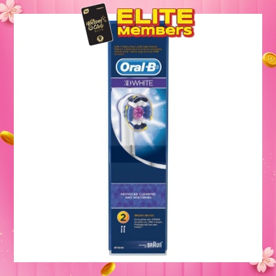 ORAL-B 3D White Replacement Electric Toothbrush Heads 2 Count