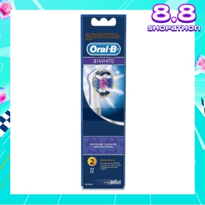 ORAL-B 3D White Replacement Electric Toothbrush Heads 2 Count