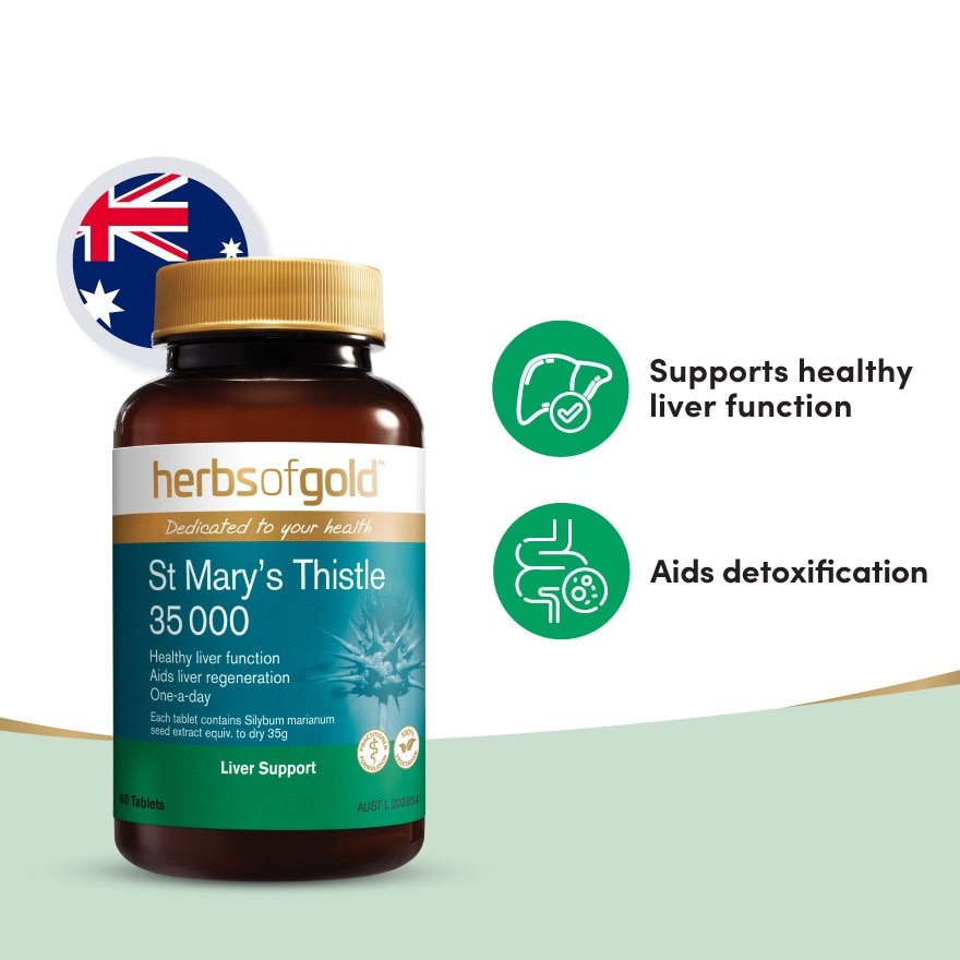 St Mary's Thistle 35000mg Tablet (High Strength Milk Thistle For Liver Detoxification & Protection) 60s