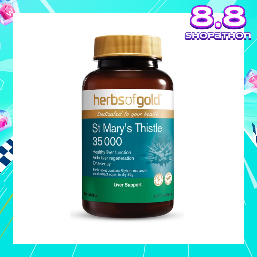 St Mary's Thistle 35000mg Tablet (High Strength Milk Thistle For Liver Detoxification & Protection) 60s