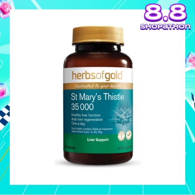 HERBS OF GOLD St Mary's Thistle 35000mg Tablet (High Strength Milk Thistle For Liver Detoxification & Protection) 60s