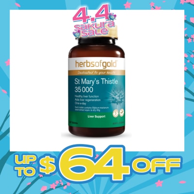 HERBS OF GOLD - St Mary's Thistle 35000mg Tablet (High Strength Milk Thistle For Liver Detoxification & Protection) 60s