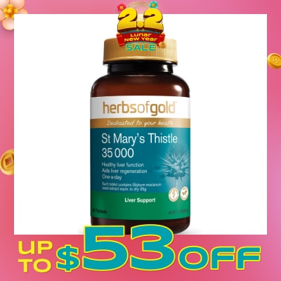 HERBS OF GOLD St Mary's Thistle 35000mg Tablet (High Strength Milk Thistle For Liver Detoxification & Protection) 60s